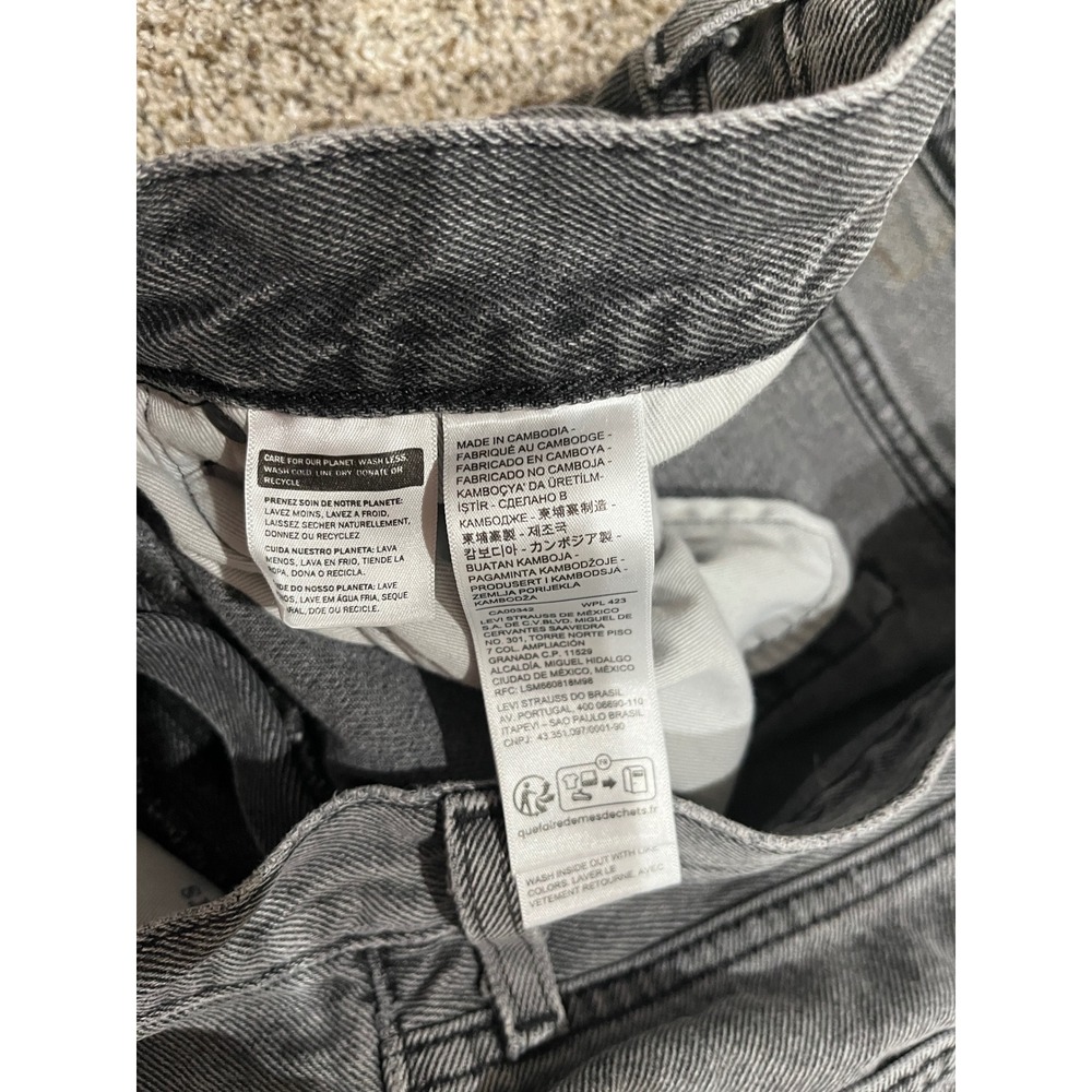 Levis 568 Stay Loose Grey Denim Jeans Mens 34x32 Wide Leg Relaxed Fit Cotton - Picture 9 of 9